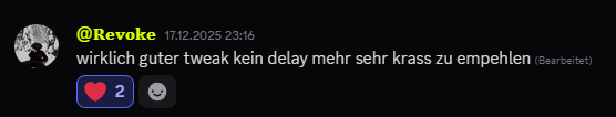 Feedback von @Revoke